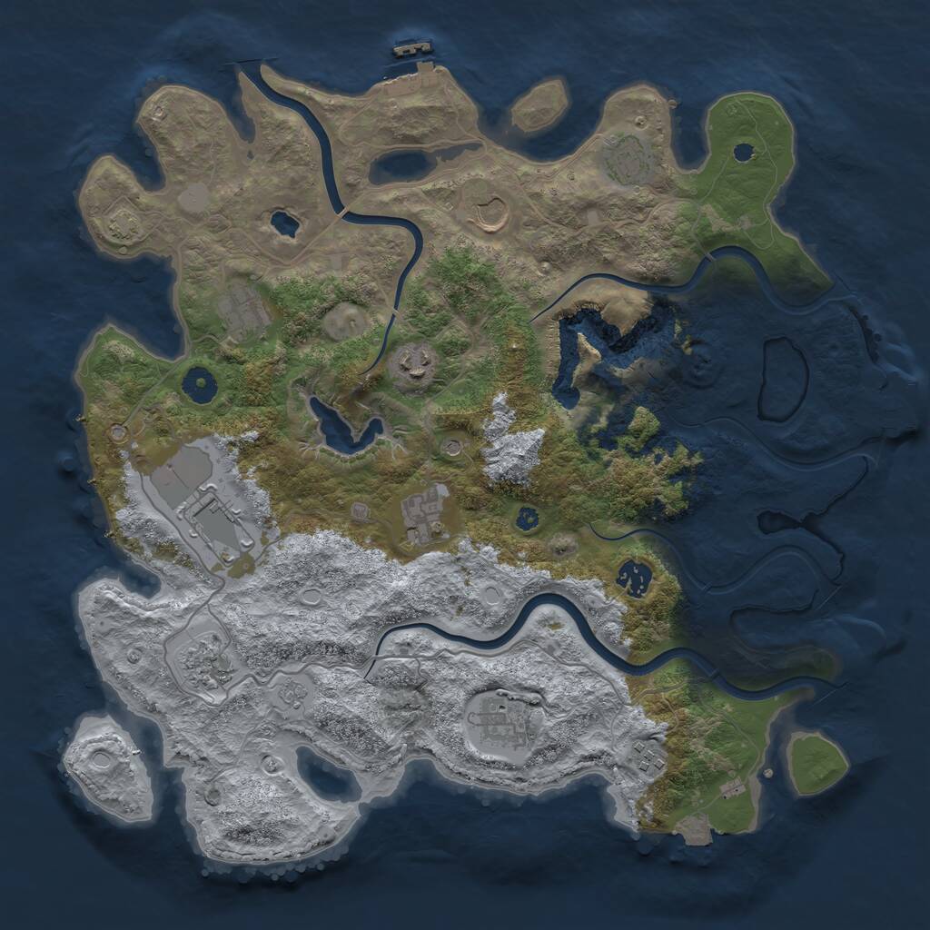 Rust Map: Procedural Map, Size: 4000, Seed: 1432099111, 16 Monuments