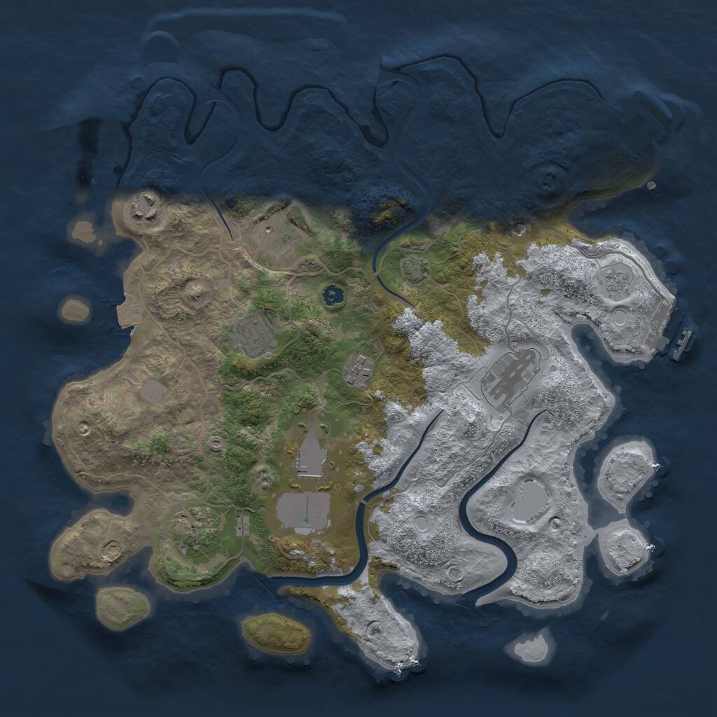 Rust Map: Procedural Map, Size: 3500, Seed: 14560, 13 Monuments