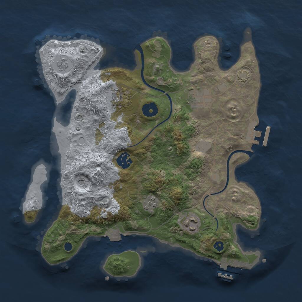Rust Map: Procedural Map, Size: 3000, Seed: 1734137265, 11 Monuments