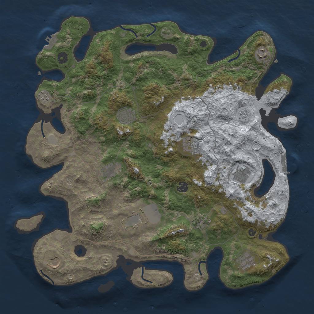 Rust Map: Procedural Map, Size: 4200, Seed: 1337, 20 Monuments