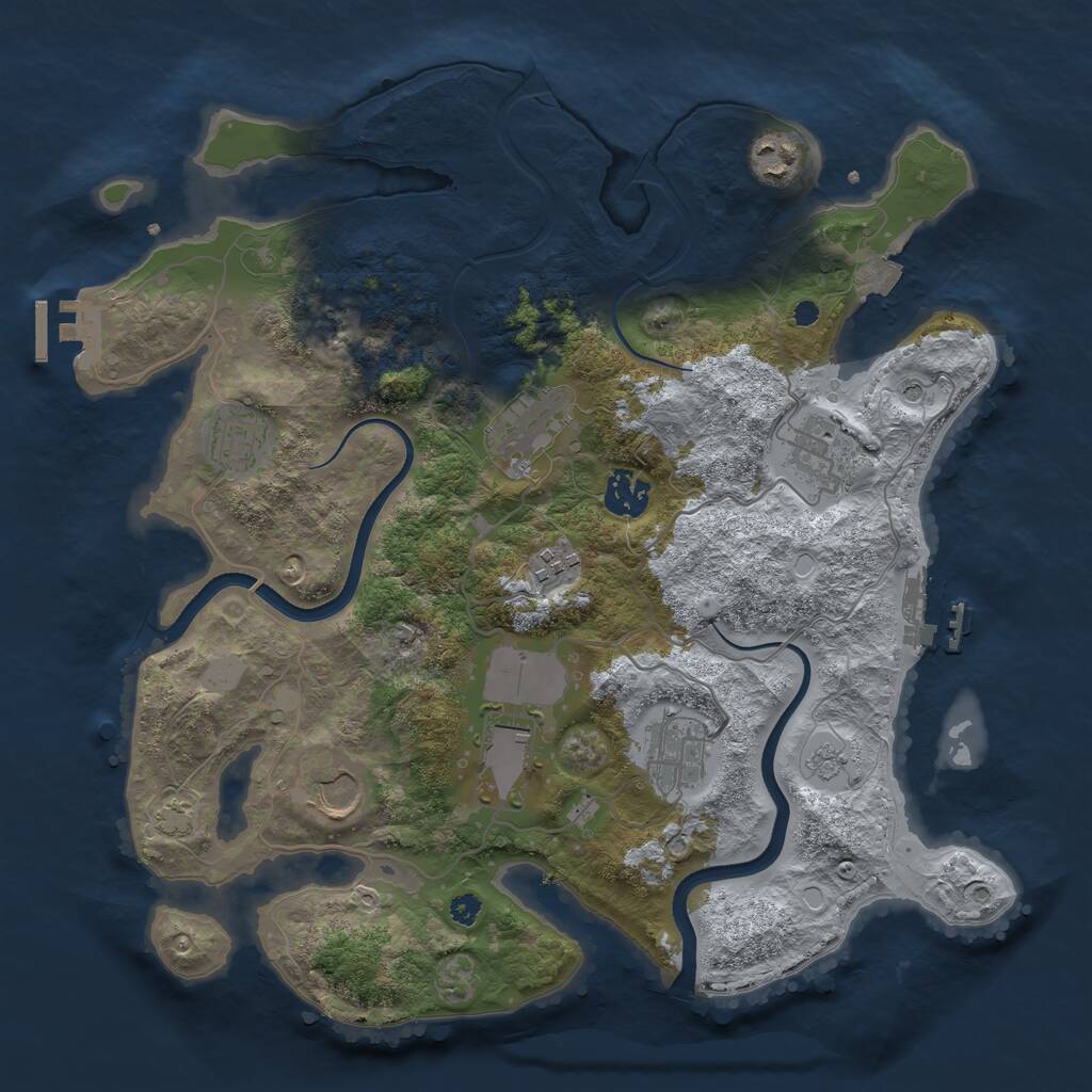 Rust Map: Procedural Map, Size: 3550, Seed: 356731, 15 Monuments