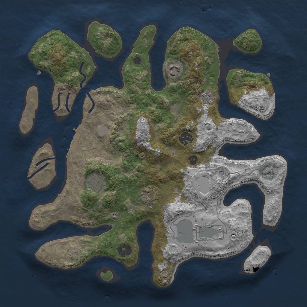 Rust Map: Procedural Map, Size: 3500, Seed: 211015, 13 Monuments