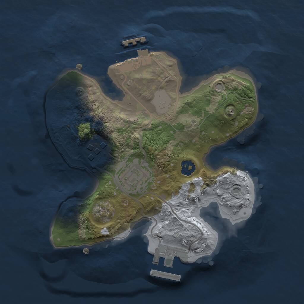 Rust Map: Procedural Map, Size: 2000, Seed: 234252, 5 Monuments