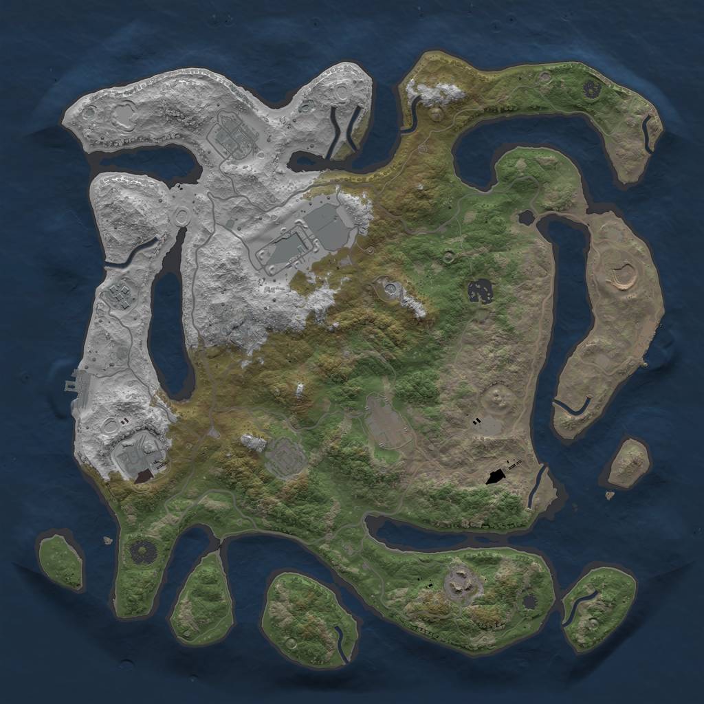 Rust Map: Procedural Map, Size: 4000, Seed: 467742, 17 Monuments