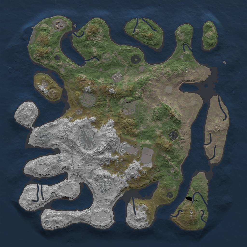 Rust Map: Procedural Map, Size: 4000, Seed: 86052405, 15 Monuments