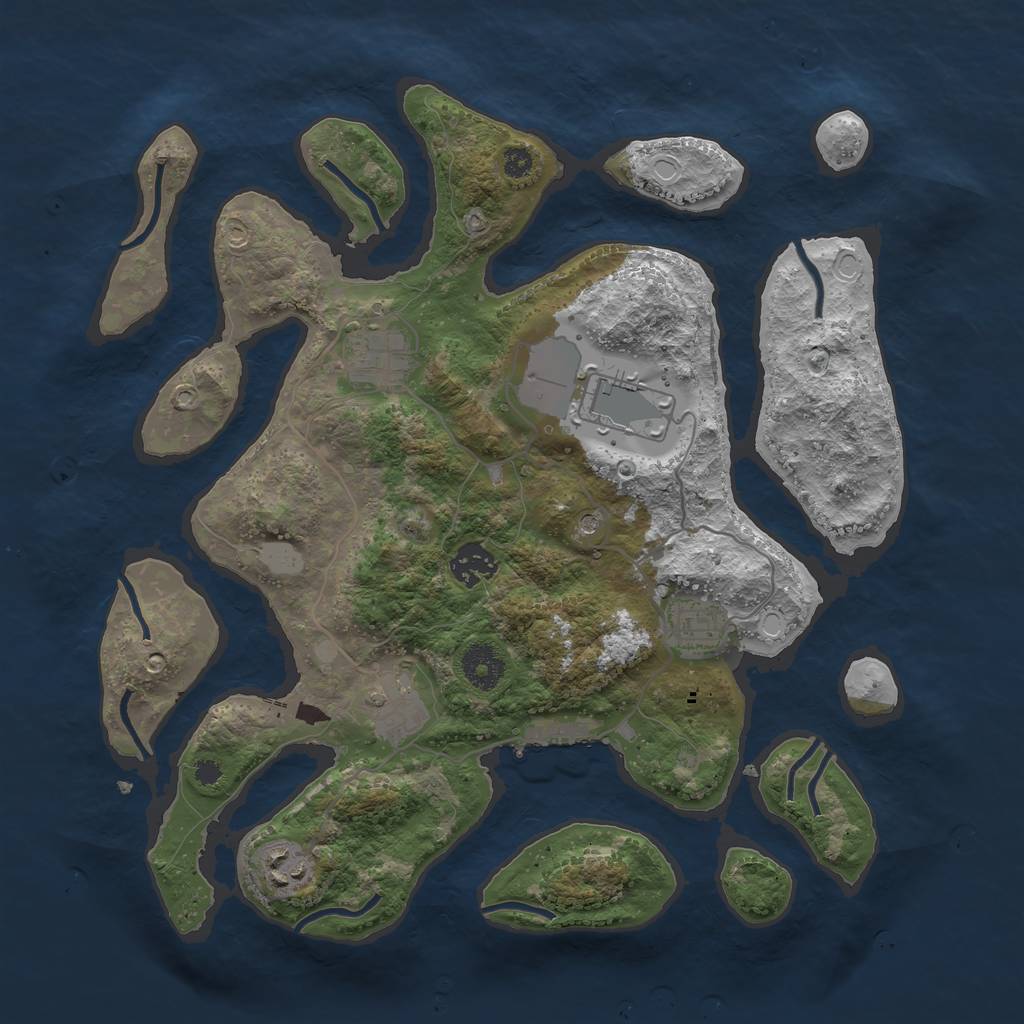 Rust Map: Procedural Map, Size: 3500, Seed: 1241, 13 Monuments