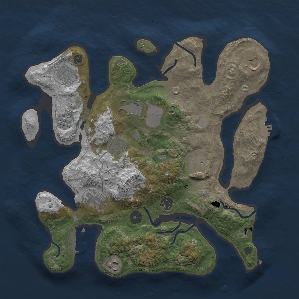 Rust Map: Procedural Map, Size: 3550, Seed: 177522, 17 Monuments