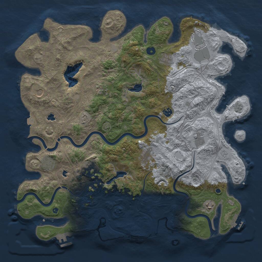 Rust Map: Procedural Map, Size: 4500, Seed: 341416, 17 Monuments