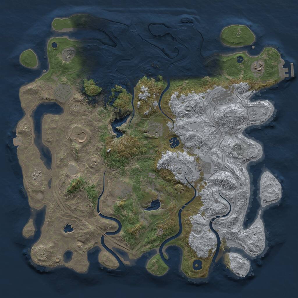 Rust Map: Procedural Map, Size: 4300, Seed: 2042618230, 15 Monuments