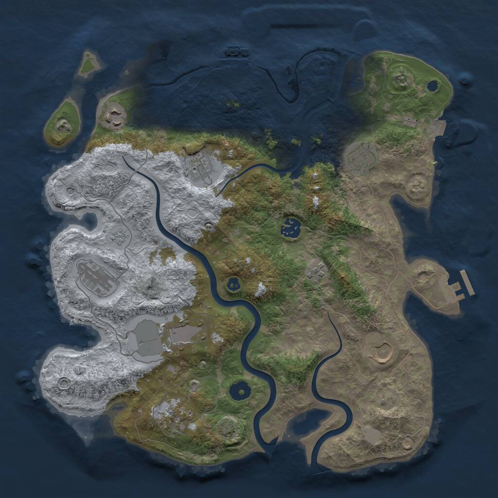 Rust Map: Procedural Map, Size: 3700, Seed: 147644, 15 Monuments