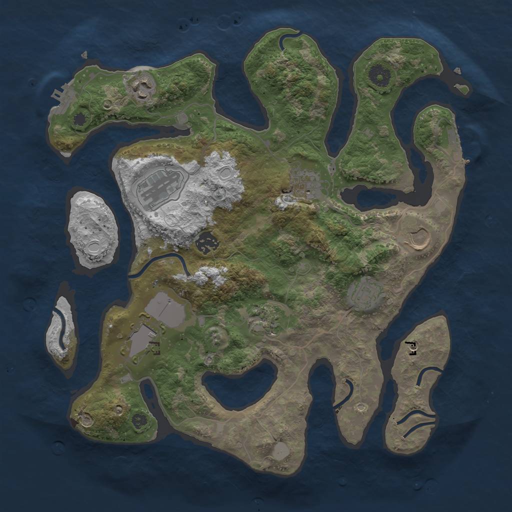 Rust Map: Procedural Map, Size: 3500, Seed: 96, 15 Monuments
