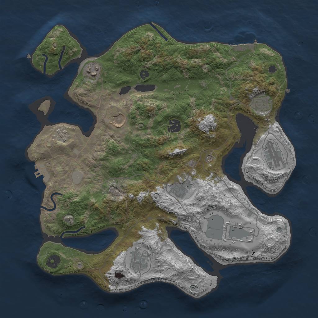 Rust Map: Procedural Map, Size: 3500, Seed: 812356, 17 Monuments