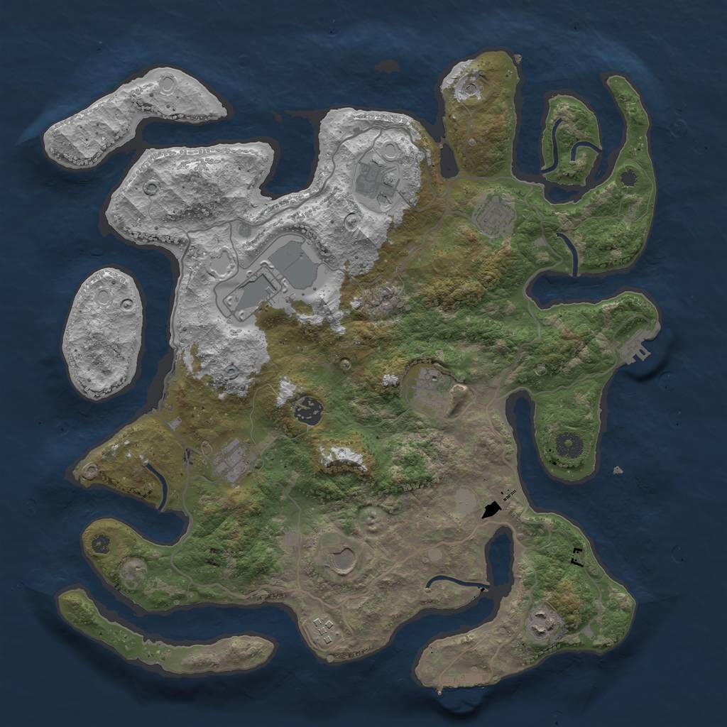 Rust Map: Procedural Map, Size: 4000, Seed: 501900, 17 Monuments