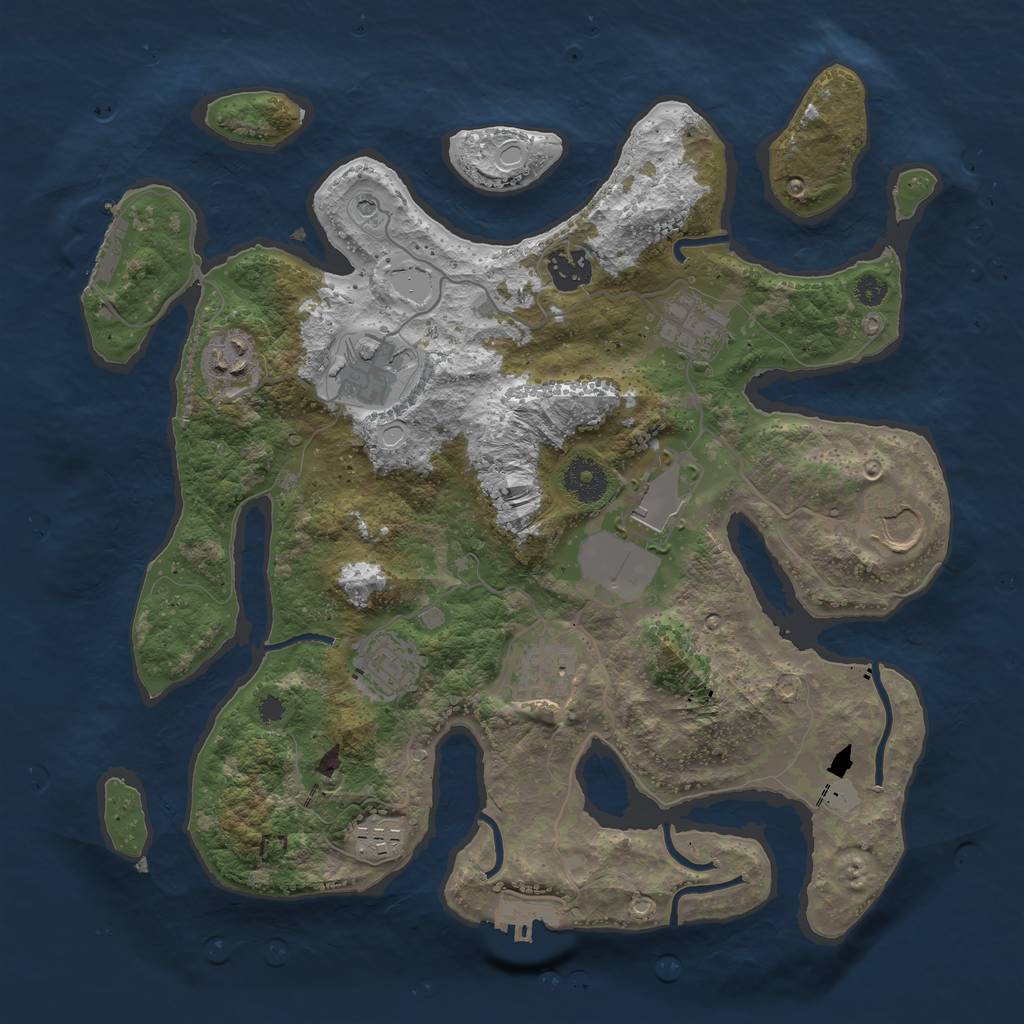 Rust Map: Procedural Map, Size: 3500, Seed: 98754478, 17 Monuments