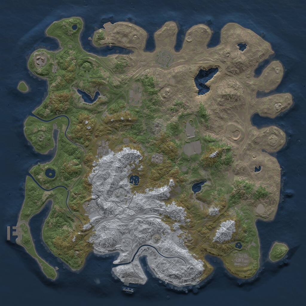 Rust Map: Procedural Map, Size: 4500, Seed: 4836015, 17 Monuments