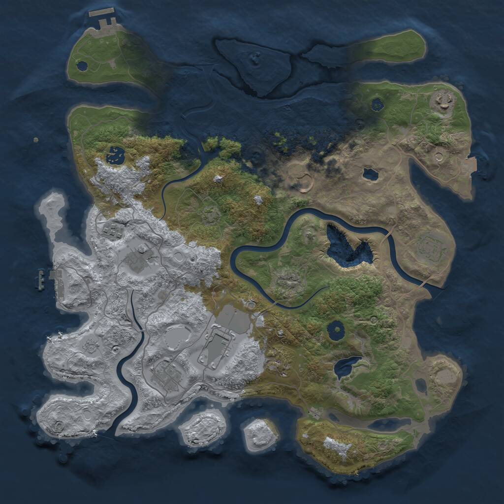 Rust Map: Procedural Map, Size: 4000, Seed: 66446, 15 Monuments