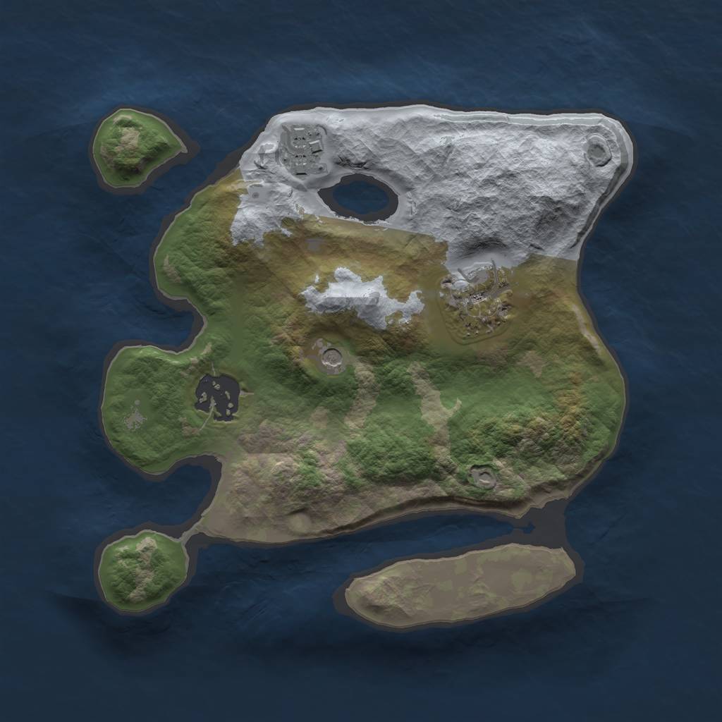 Rust Map: Barren, Size: 2300, Seed: 364541393, 6 Monuments