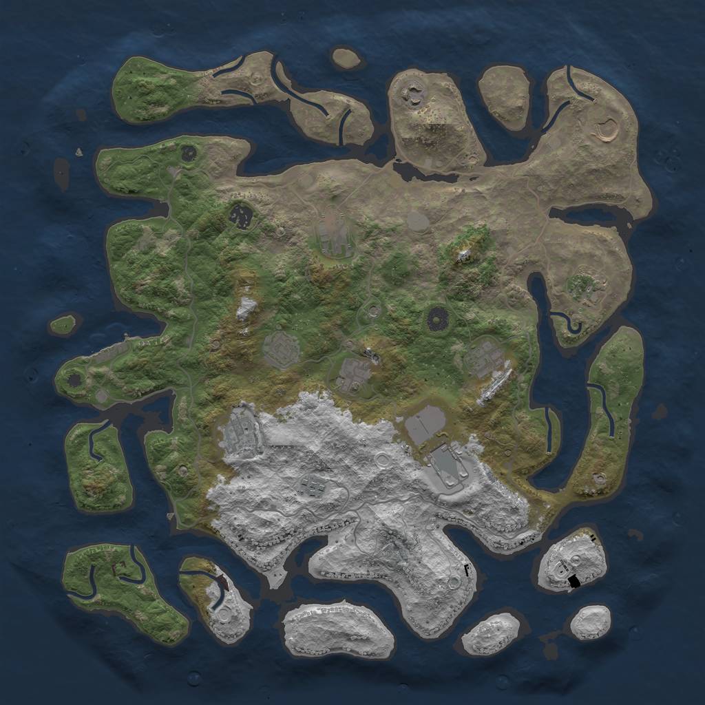 Rust Map: Procedural Map, Size: 4500, Seed: 67429643, 18 Monuments