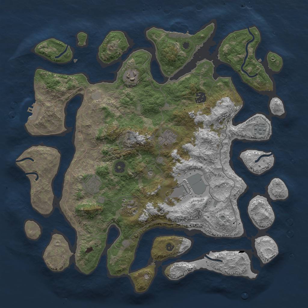 Rust Map: Procedural Map, Size: 4000, Seed: 17243, 15 Monuments