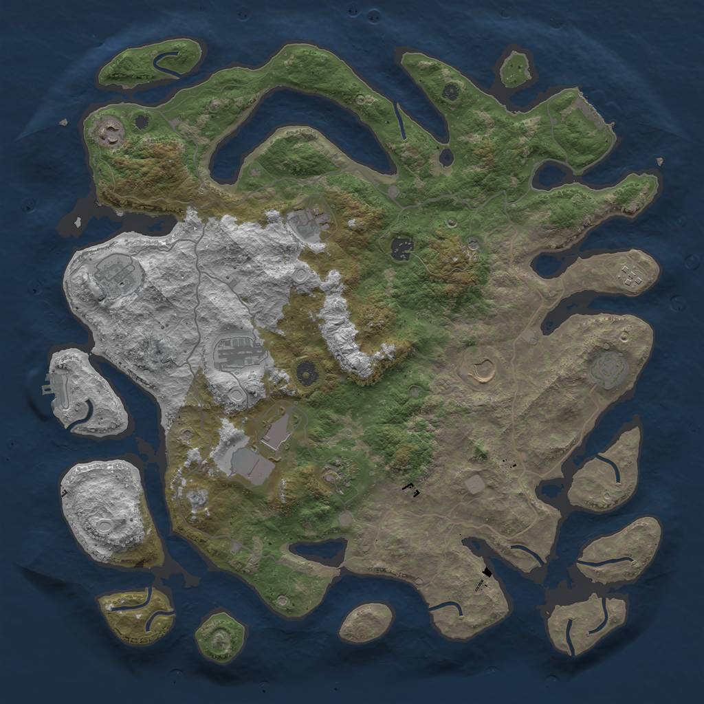 Rust Map: Procedural Map, Size: 4500, Seed: 2193175, 18 Monuments