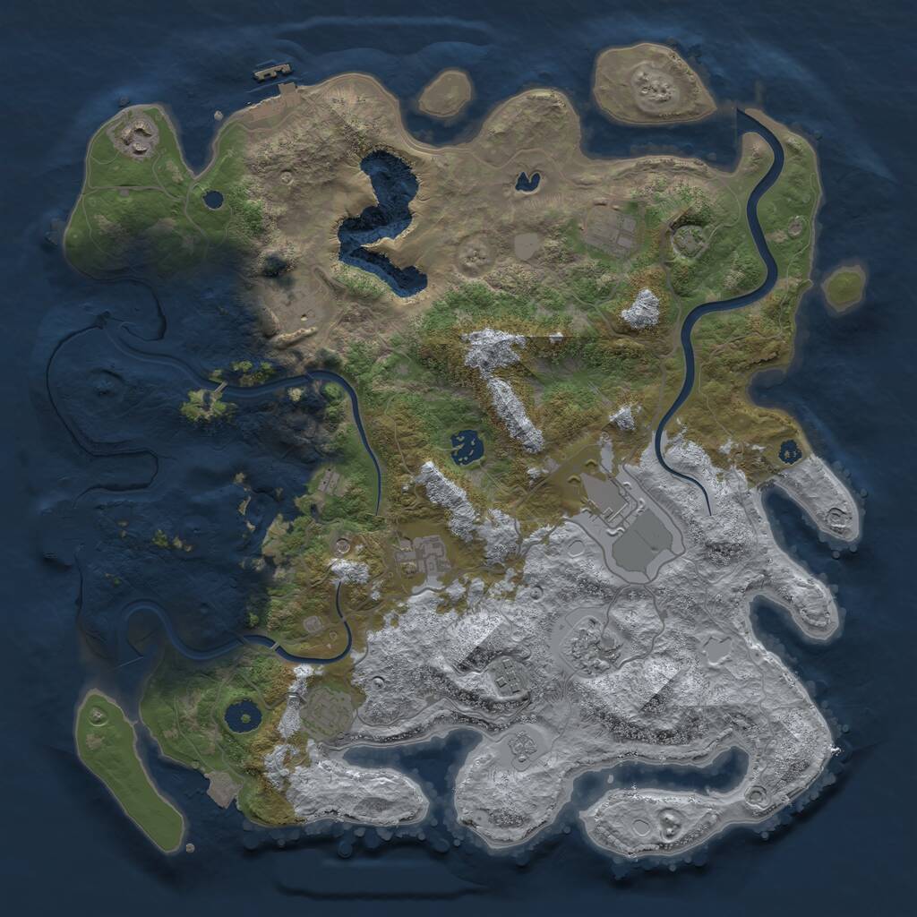 Rust Map: Procedural Map, Size: 4000, Seed: 872135, 15 Monuments
