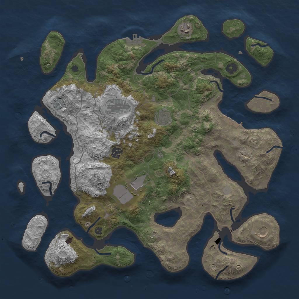 Rust Map: Procedural Map, Size: 4000, Seed: 89913, 15 Monuments