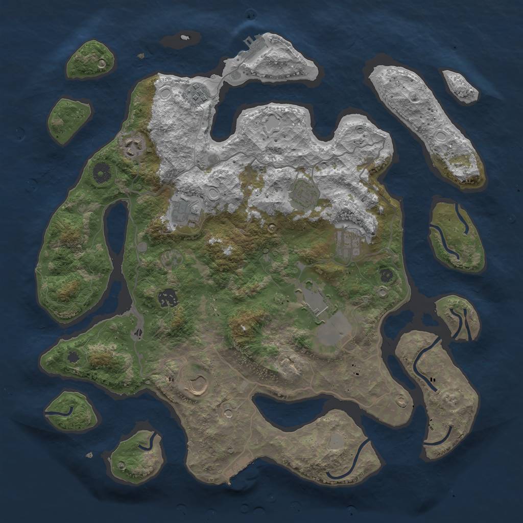 Rust Map: Procedural Map, Size: 4000, Seed: 54839826, 16 Monuments