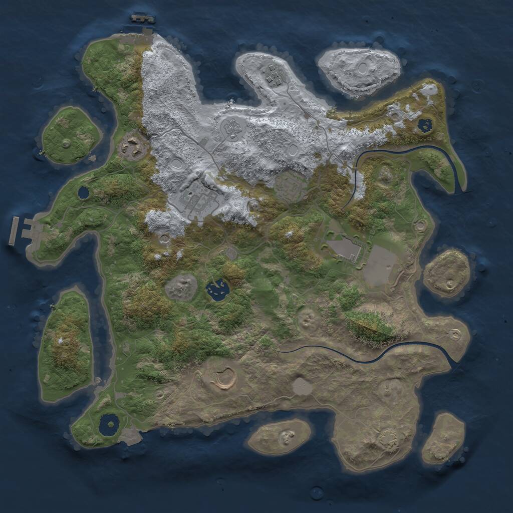 Rust Map: Procedural Map, Size: 3550, Seed: 849001, 13 Monuments