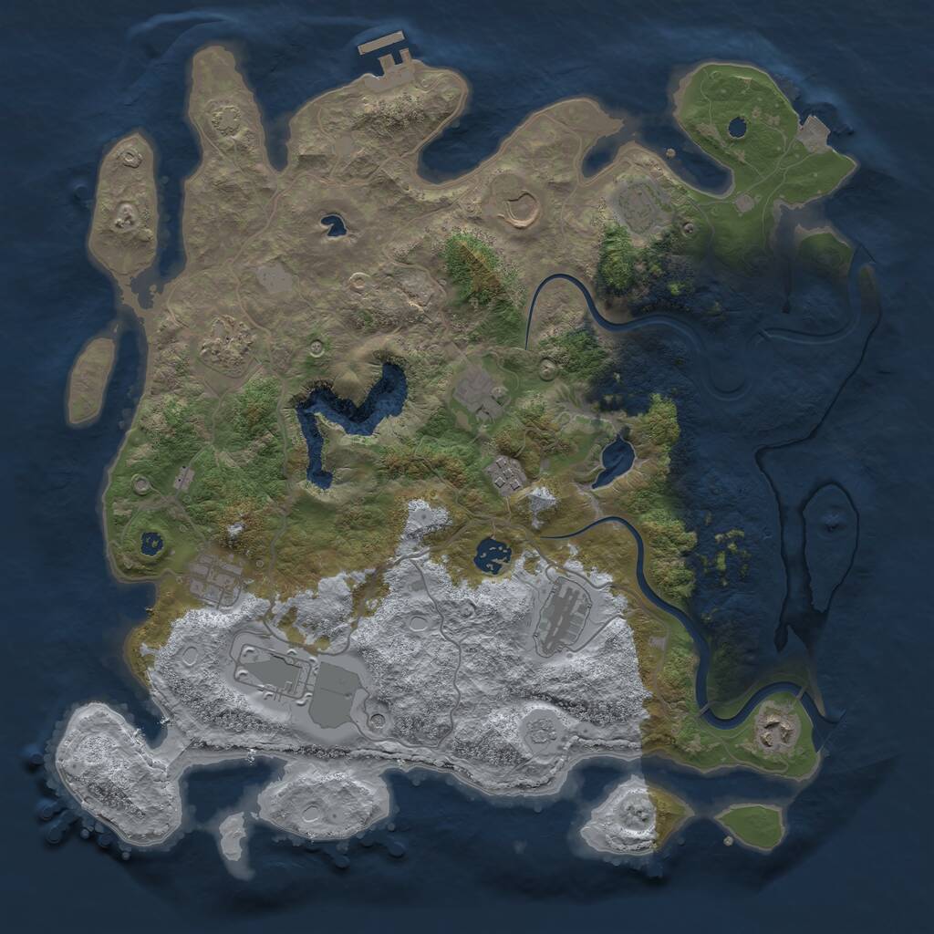 Rust Map: Procedural Map, Size: 4000, Seed: 698869, 15 Monuments