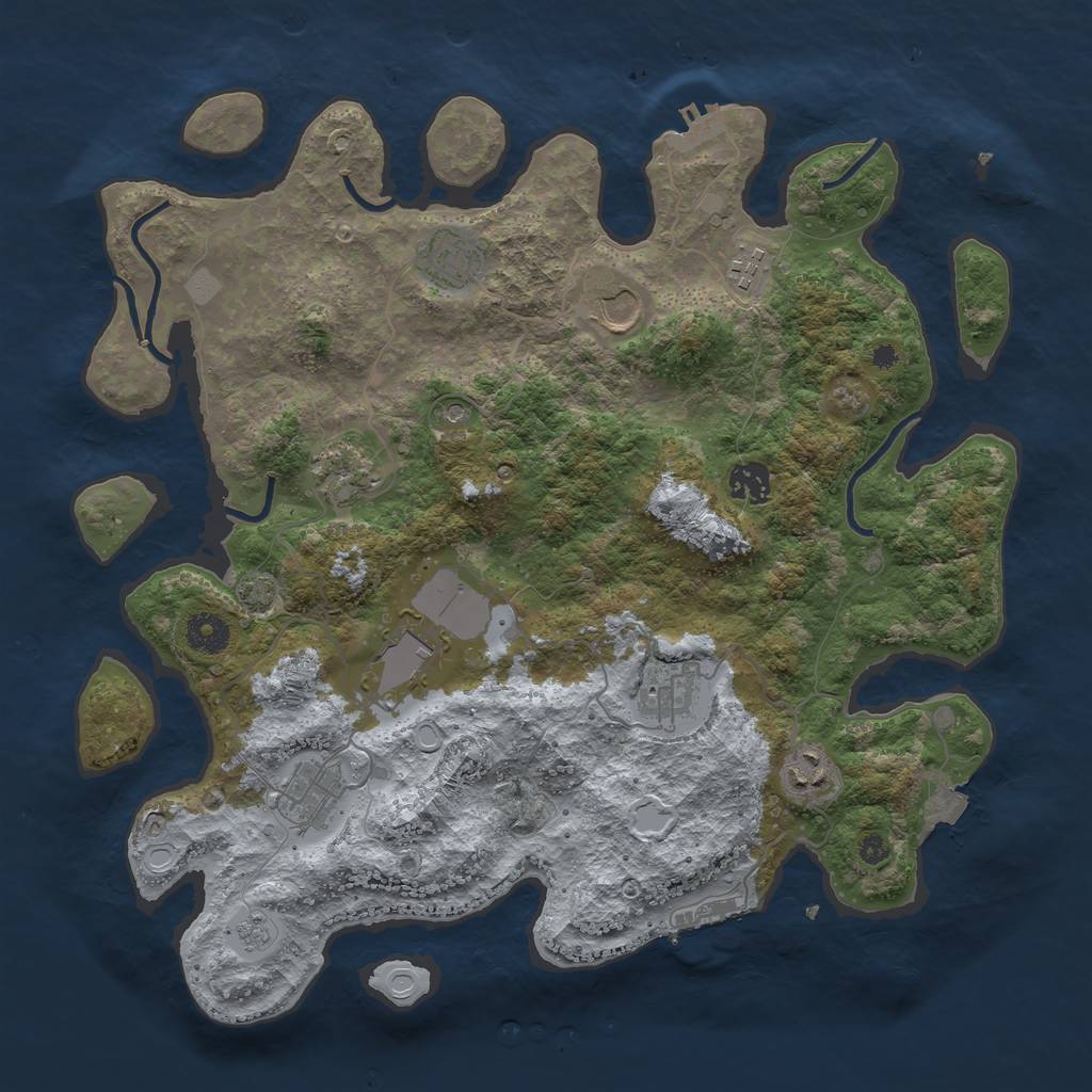 Rust Map: Procedural Map, Size: 3800, Seed: 188, 17 Monuments