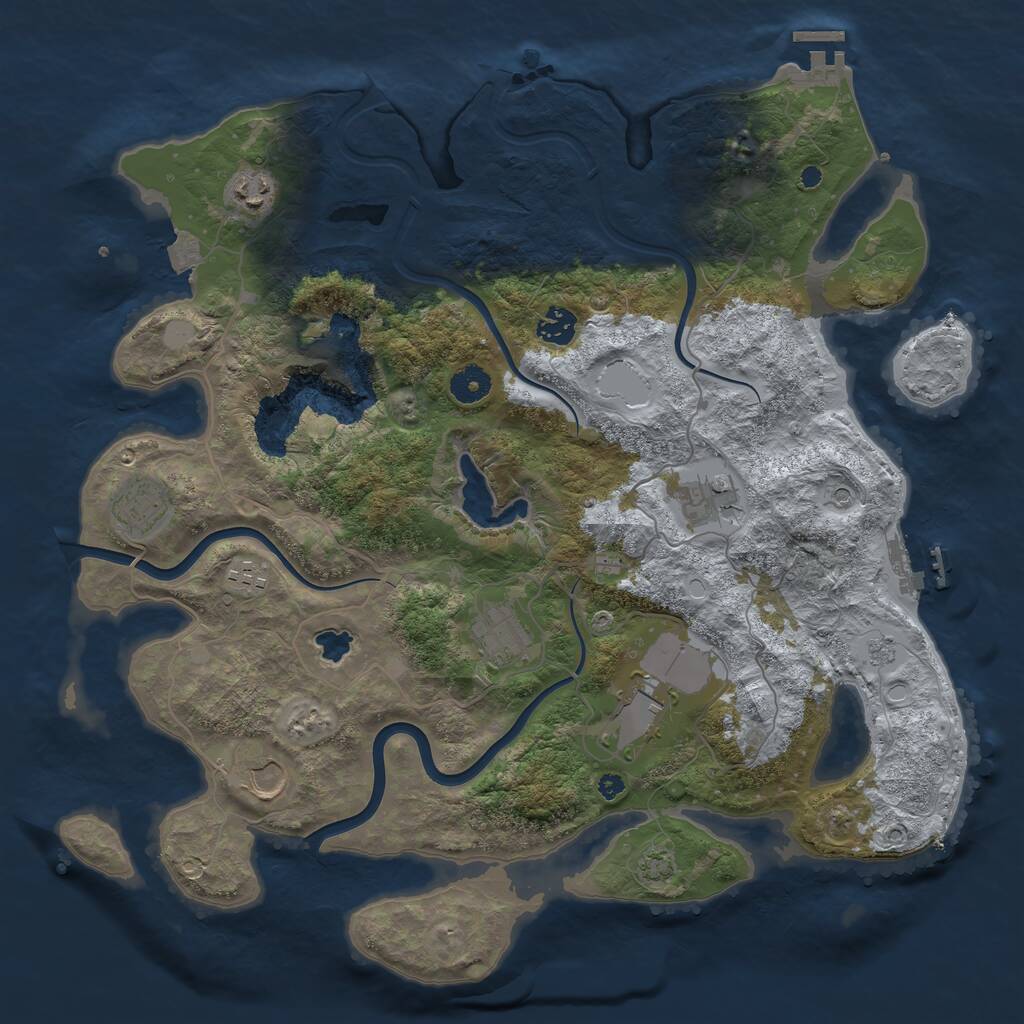 Rust Map: Procedural Map, Size: 4000, Seed: 156995, 14 Monuments