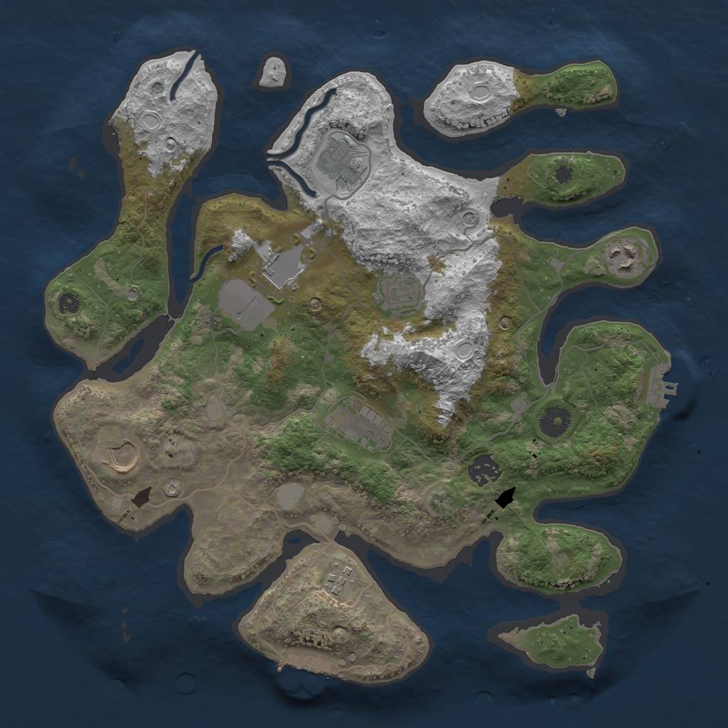 Rust Map: Procedural Map, Size: 3550, Seed: 891506, 16 Monuments