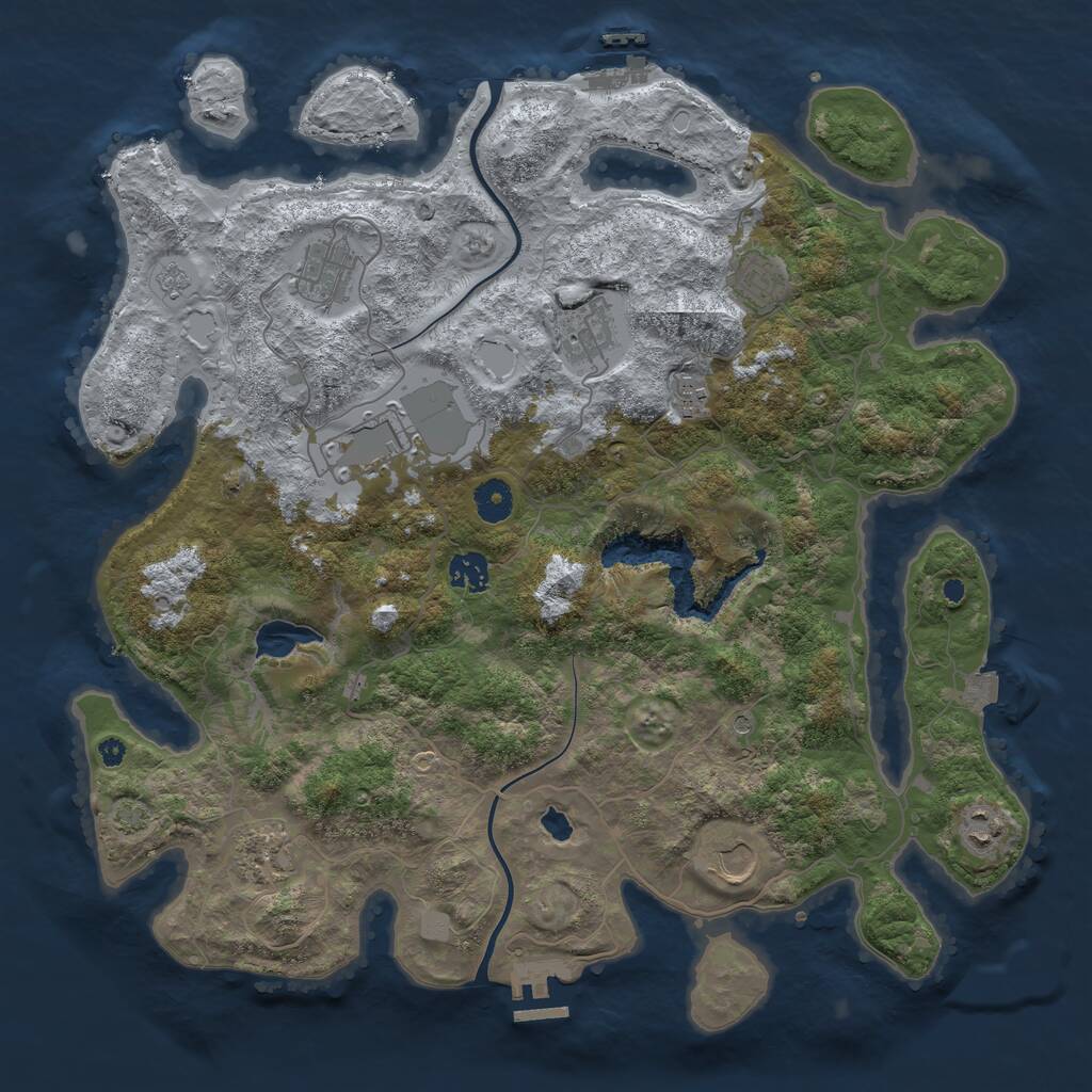 Rust Map: Procedural Map, Size: 4000, Seed: 437734, 15 Monuments