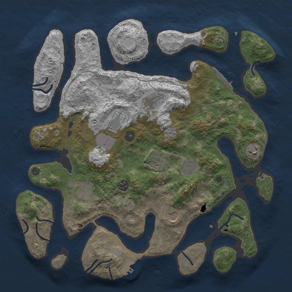 Rust Map: Procedural Map, Size: 4000, Seed: 319179191, 17 Monuments