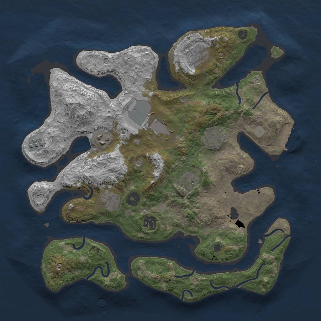 Rust Map: Procedural Map, Size: 3500, Seed: 190567346, 15 Monuments