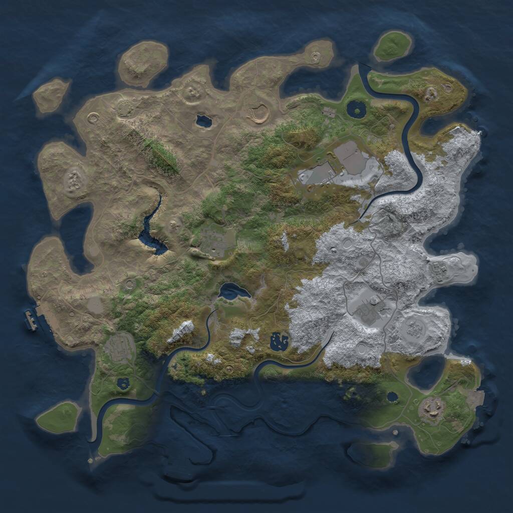 Rust Map: Procedural Map, Size: 4000, Seed: 203565863, 14 Monuments