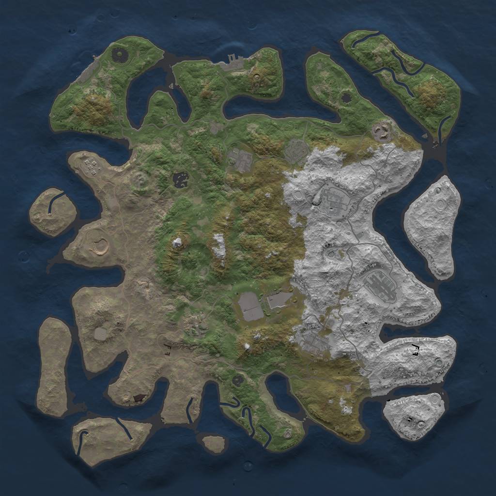 Rust Map: Procedural Map, Size: 4500, Seed: 13975, 19 Monuments