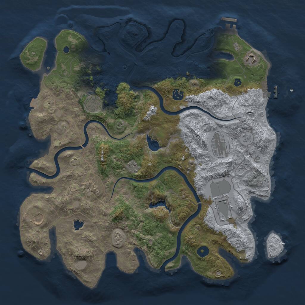 Rust Map: Procedural Map, Size: 4000, Seed: 1791571752, 14 Monuments