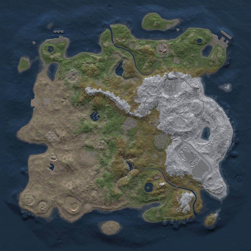 Rust Map: Procedural Map, Size: 4000, Seed: 5834, 15 Monuments