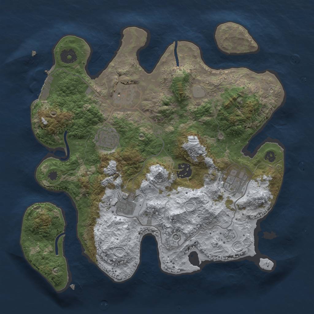 Rust Map: Procedural Map, Size: 3000, Seed: 76488842, 13 Monuments