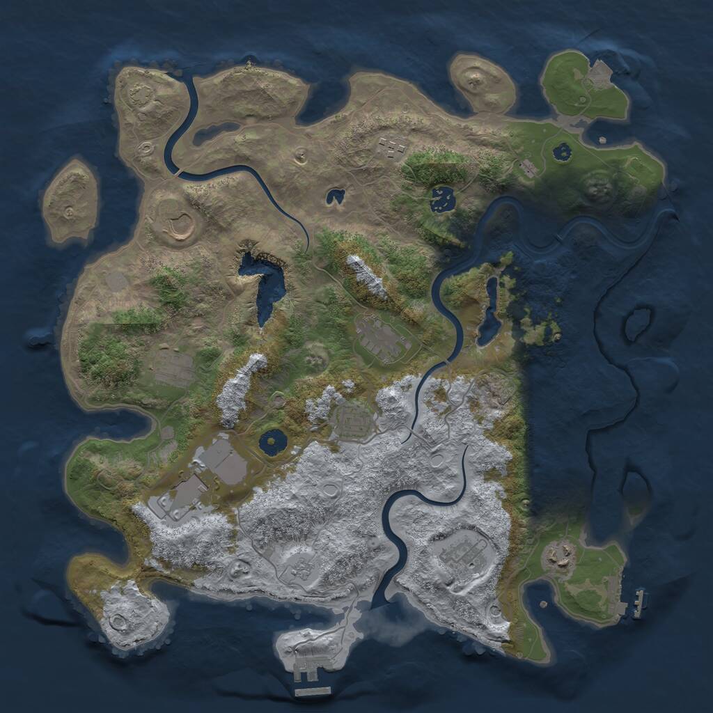 Rust Map: Procedural Map, Size: 4000, Seed: 855625, 15 Monuments