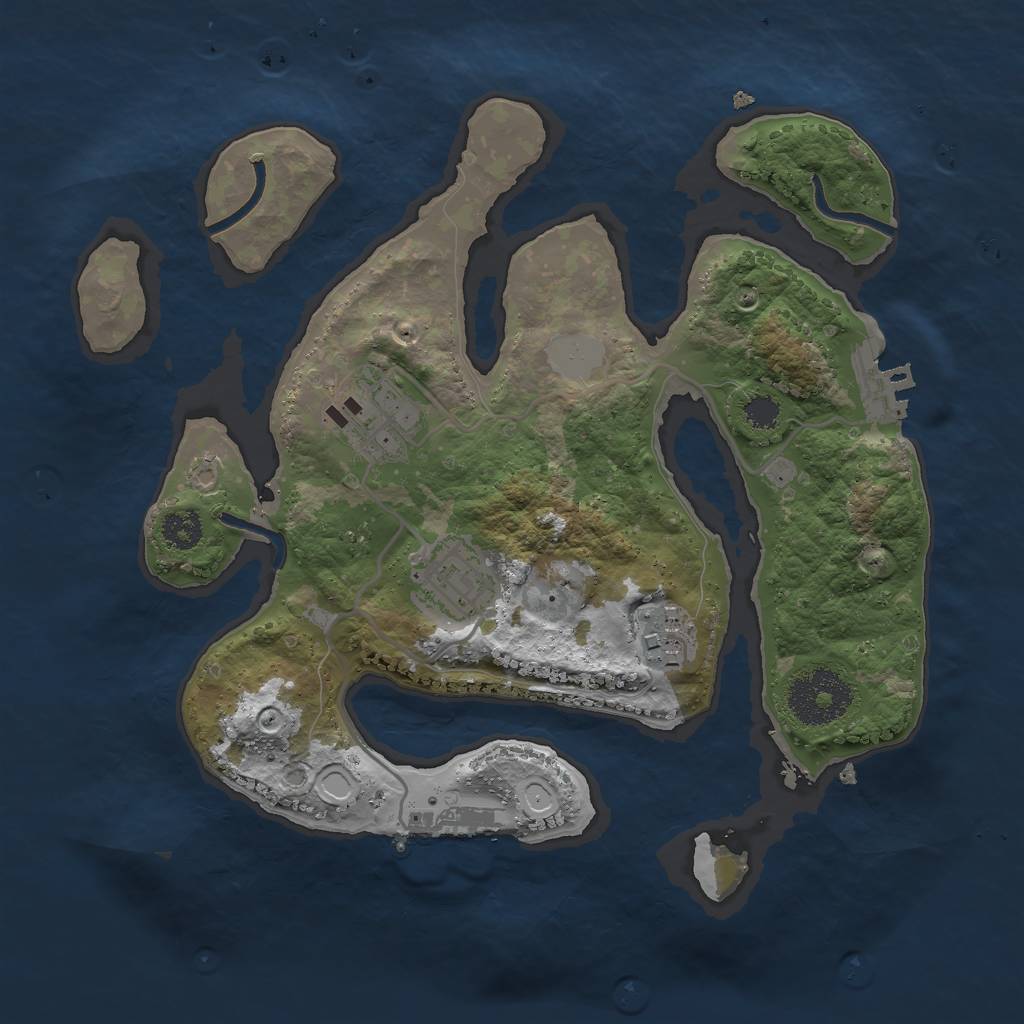 Rust Map: Procedural Map, Size: 2600, Seed: 258741, 10 Monuments