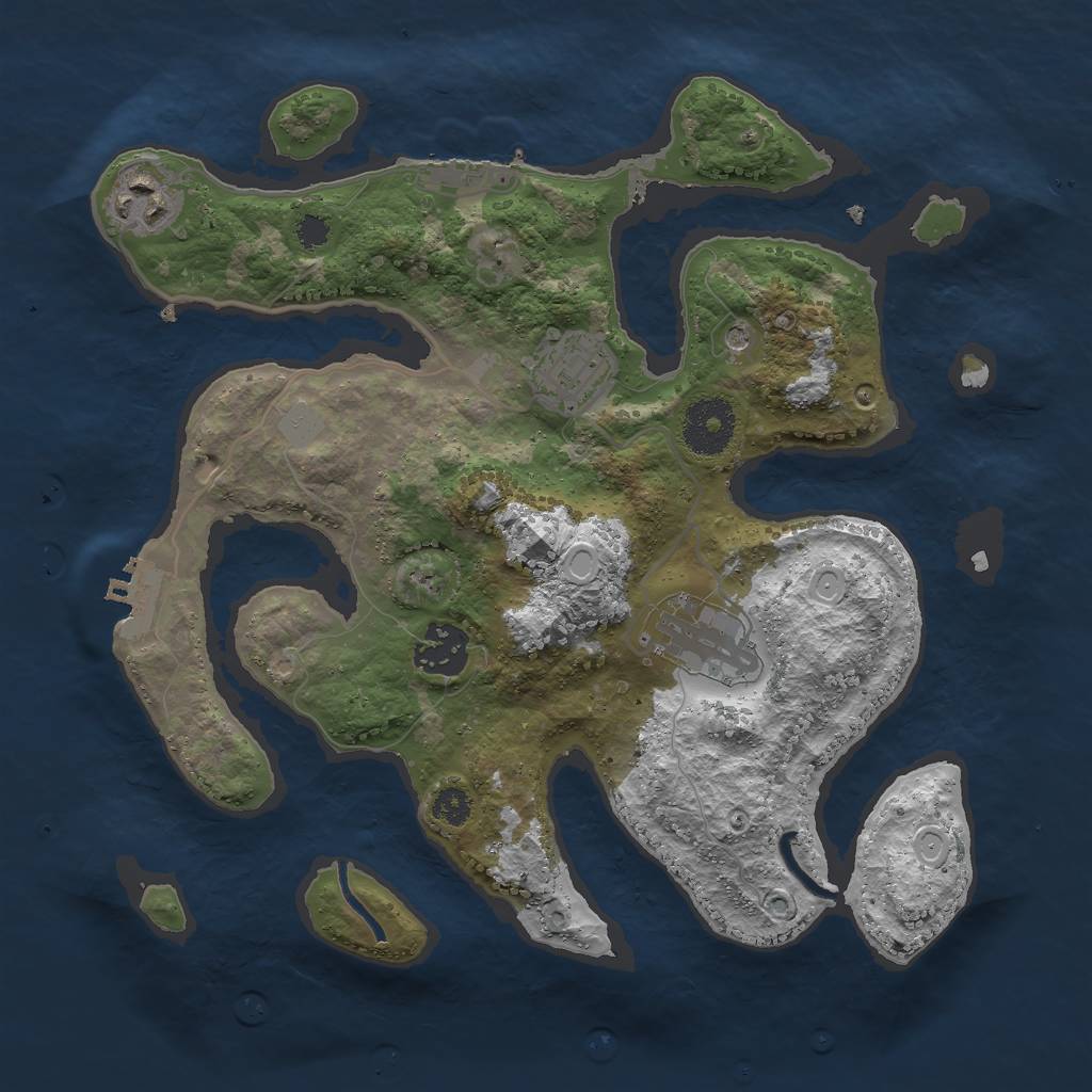 Rust Map: Procedural Map, Size: 3000, Seed: 15412412, 12 Monuments