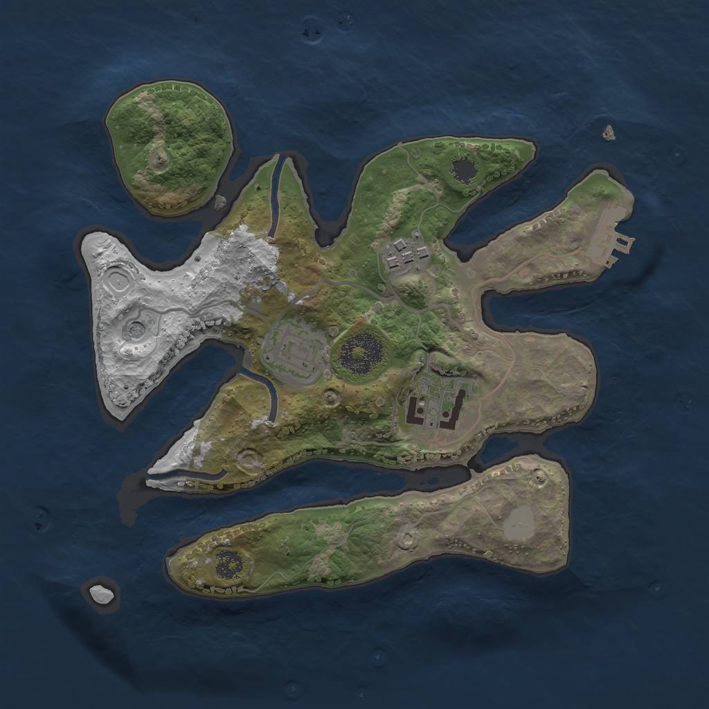 Rust Map: Procedural Map, Size: 2500, Seed: 670979, 10 Monuments