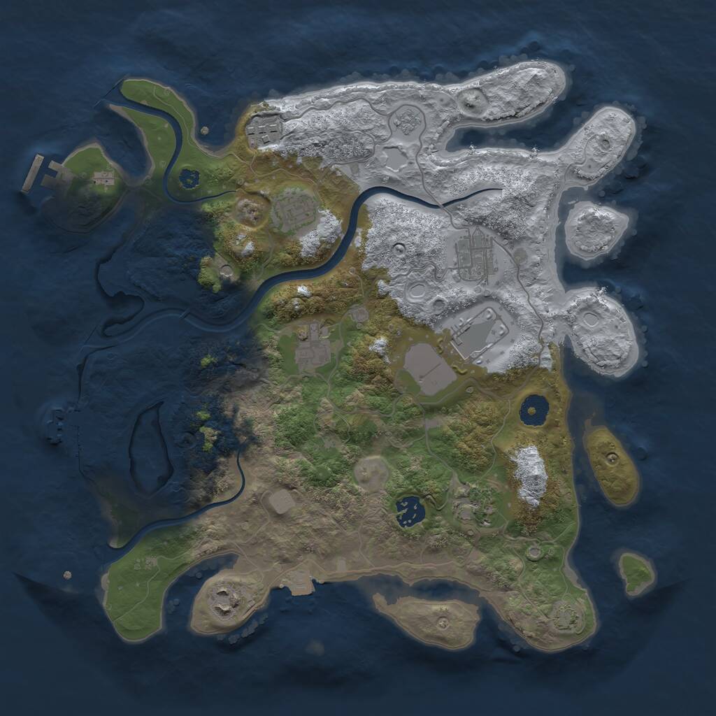 Rust Map: Procedural Map, Size: 3550, Seed: 329987, 14 Monuments