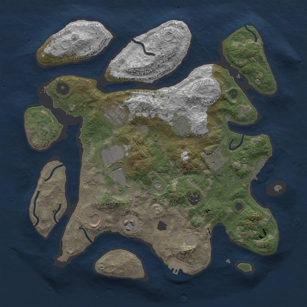 Rust Map: Procedural Map, Size: 3550, Seed: 576350, 15 Monuments