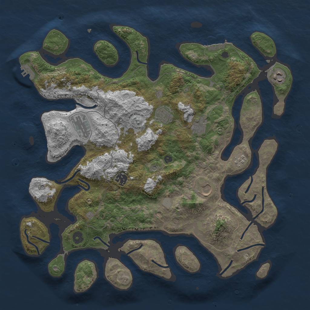 Rust Map: Procedural Map, Size: 4000, Seed: 174174995, 15 Monuments