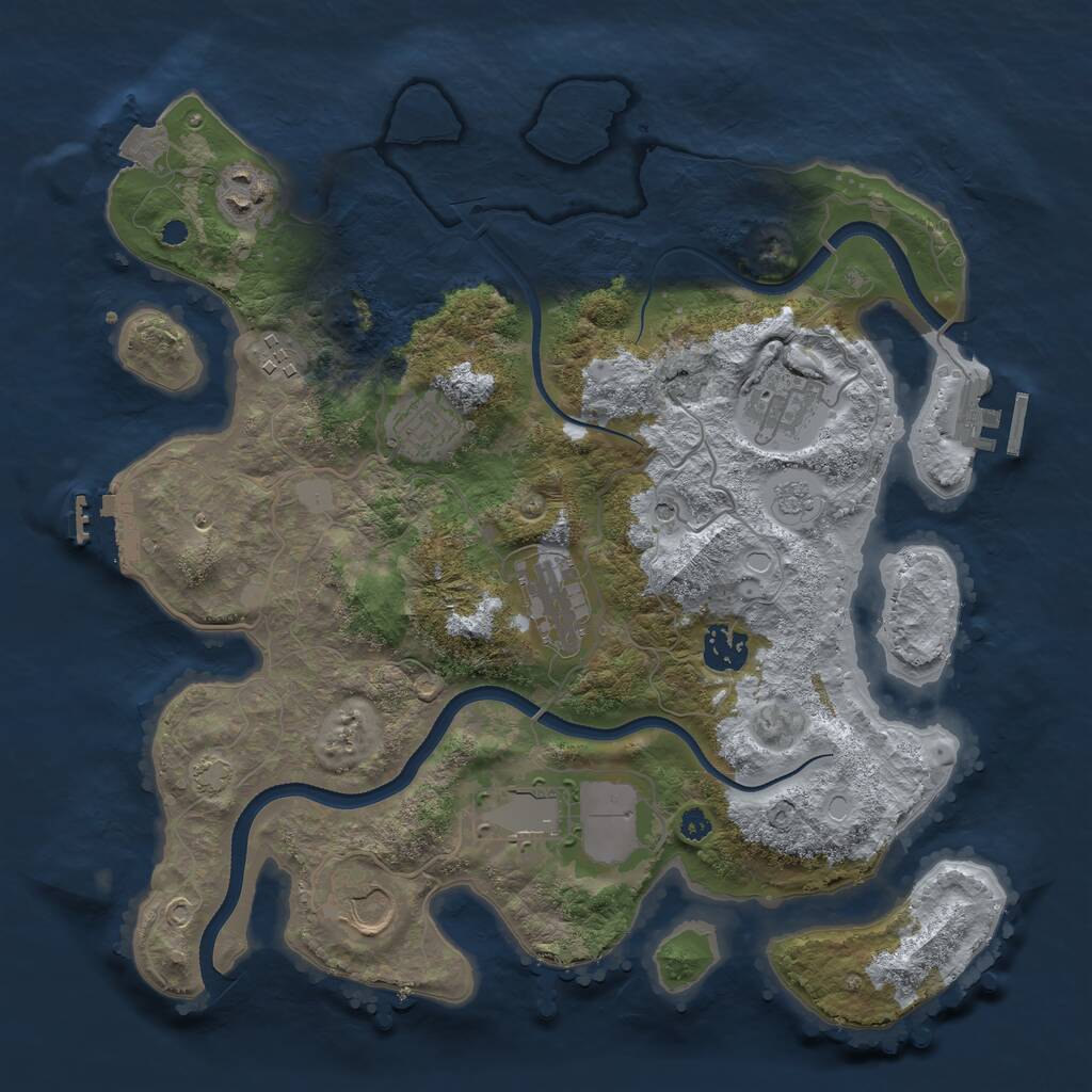 Rust Map: Procedural Map, Size: 3500, Seed: 214125, 14 Monuments
