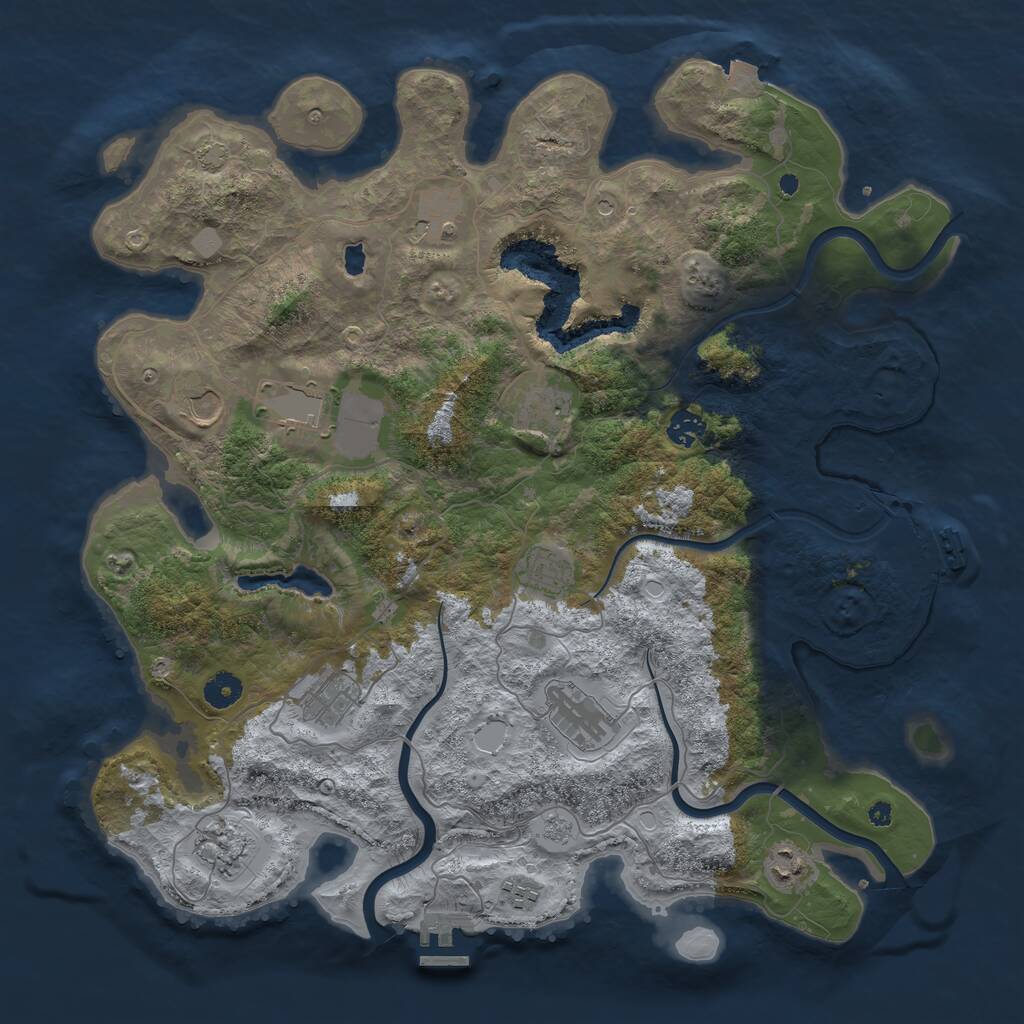 Rust Map: Procedural Map, Size: 4200, Seed: 856672622, 17 Monuments
