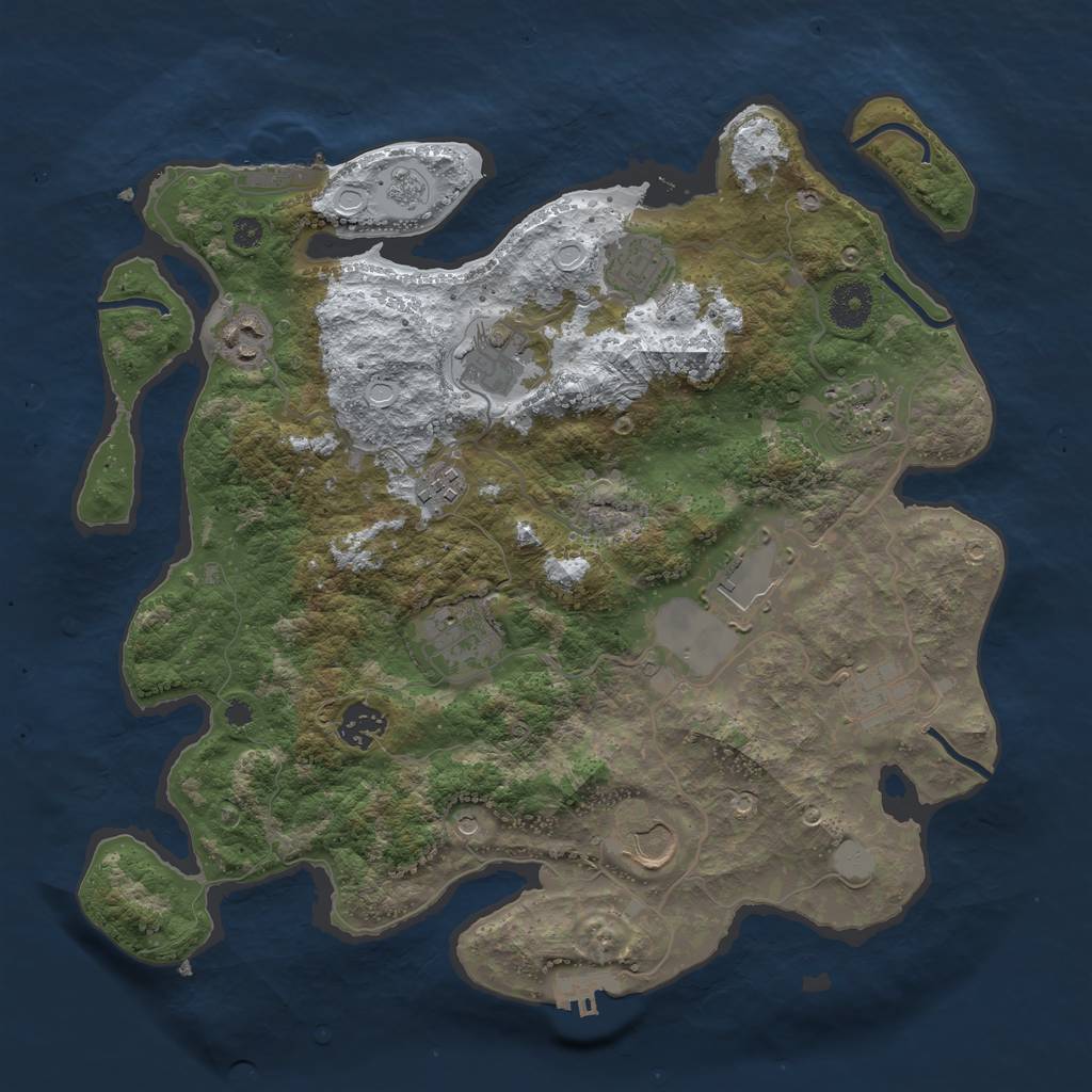 Rust Map: Procedural Map, Size: 3600, Seed: 475766638, 19 Monuments